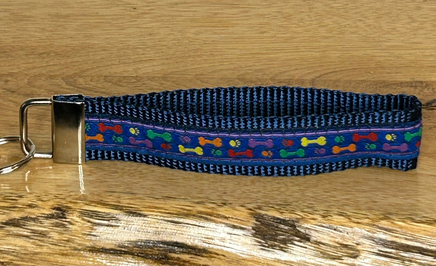 Dark Blue Puppy Bones Keychain / Handle