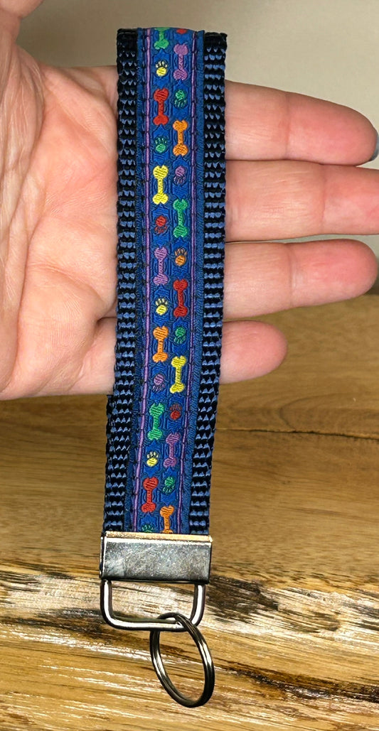 Dark Blue Puppy Bones Keychain / Handle