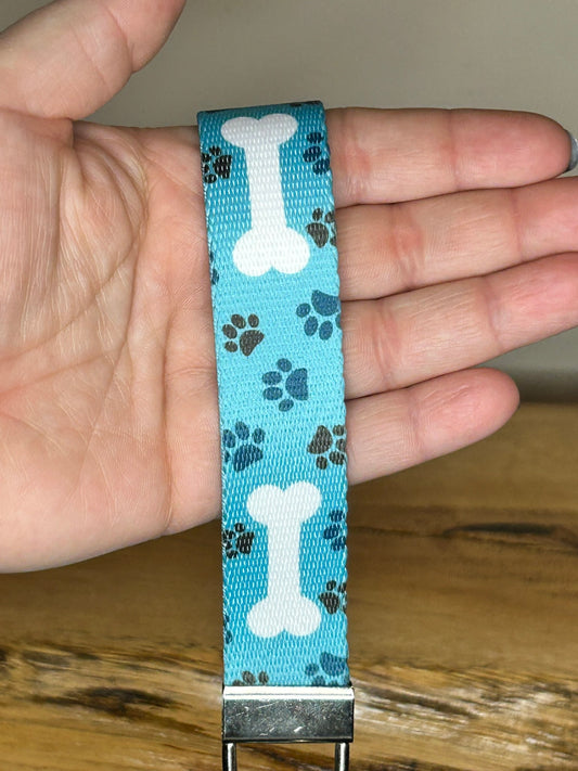 Blue Puppy Bones Keychain / Handle
