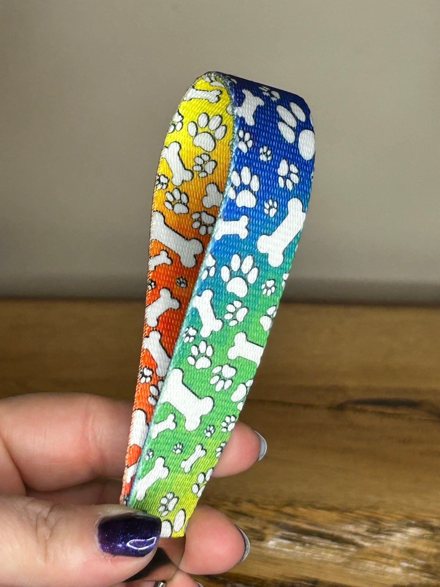 Rainbow Puppy Bones Keychain / Handle