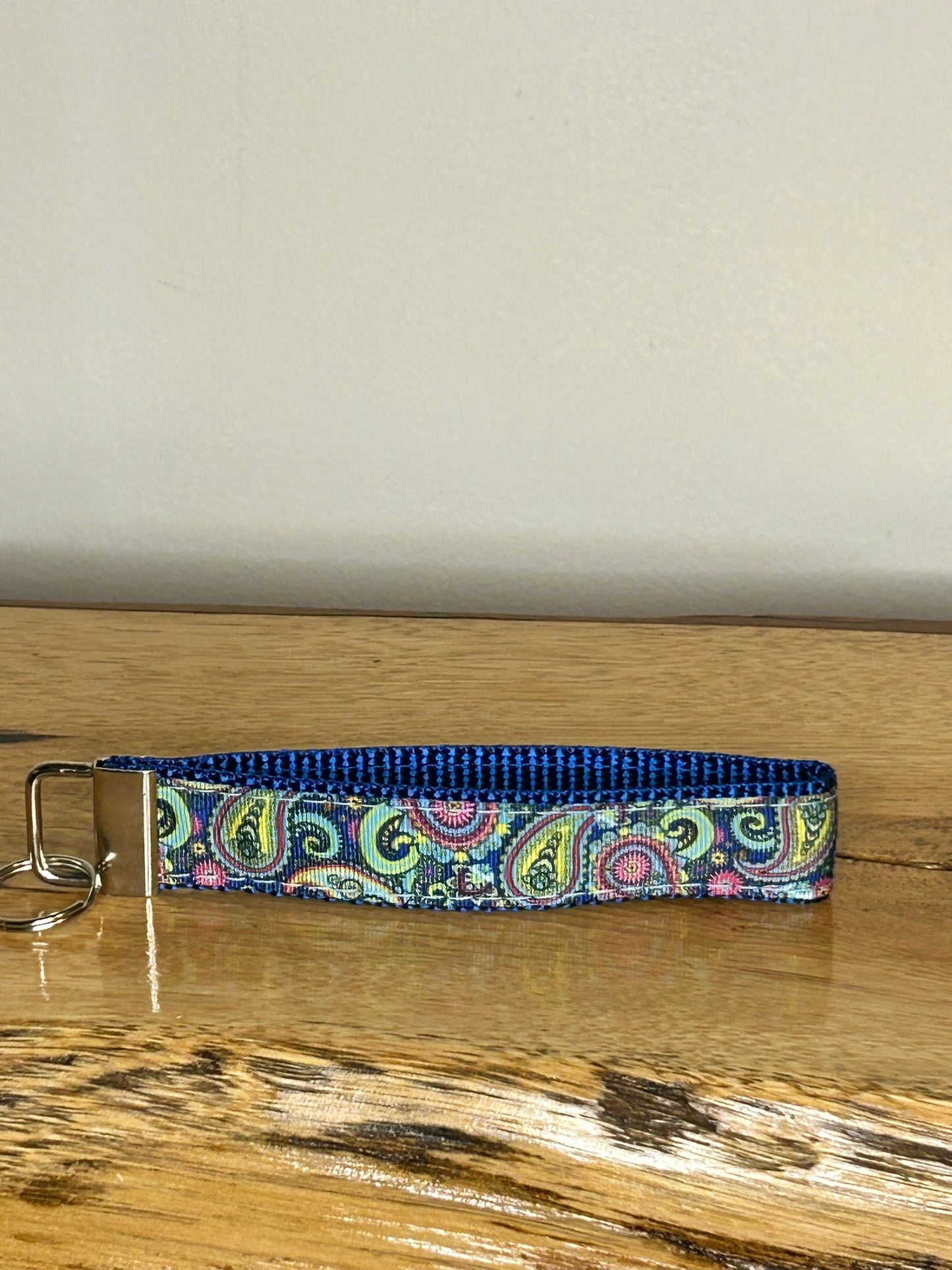 Blue Paisley Keychain / Handle