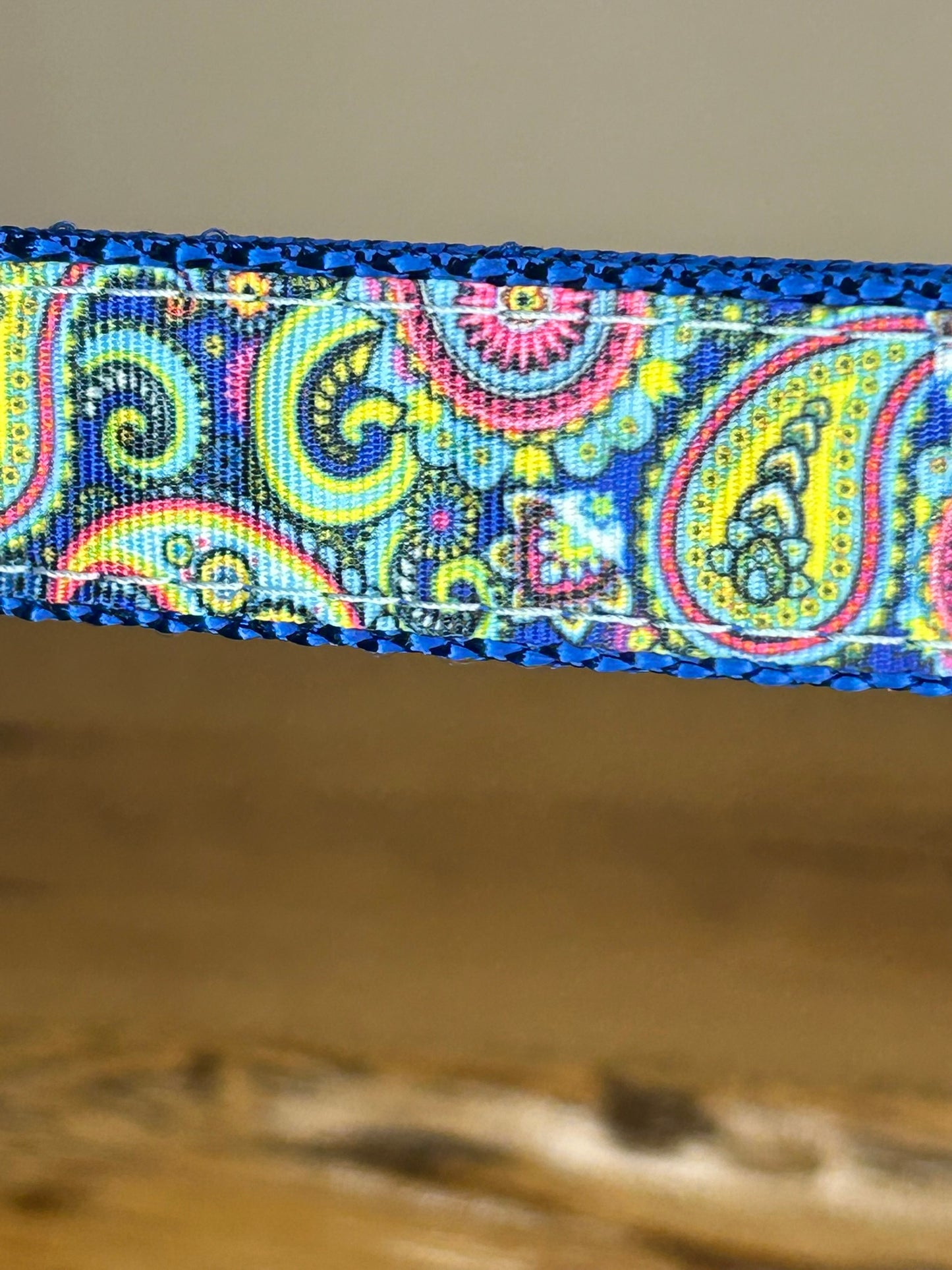 Blue Paisley Keychain / Handle